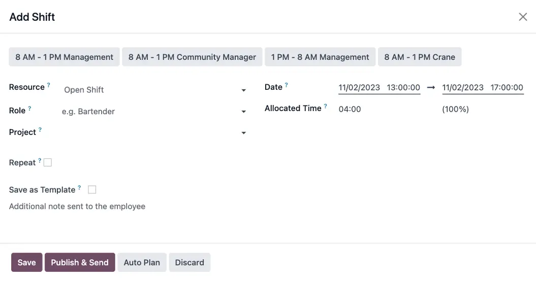 odoo palnning app
