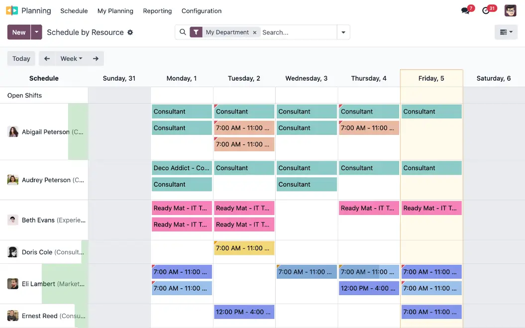 odoo palnning app