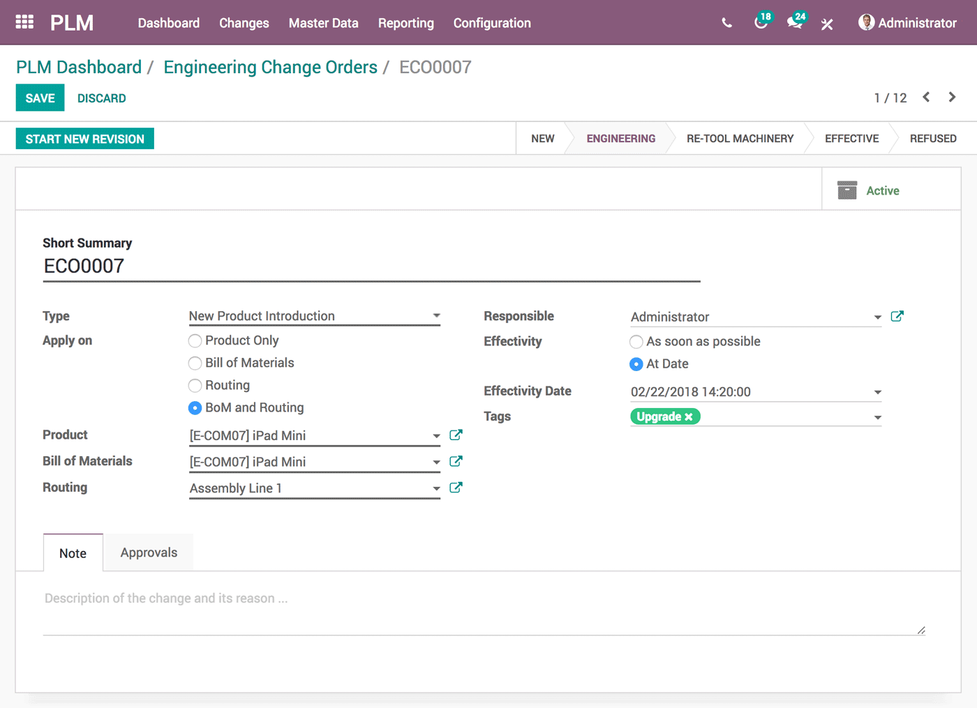 odoo PLM app